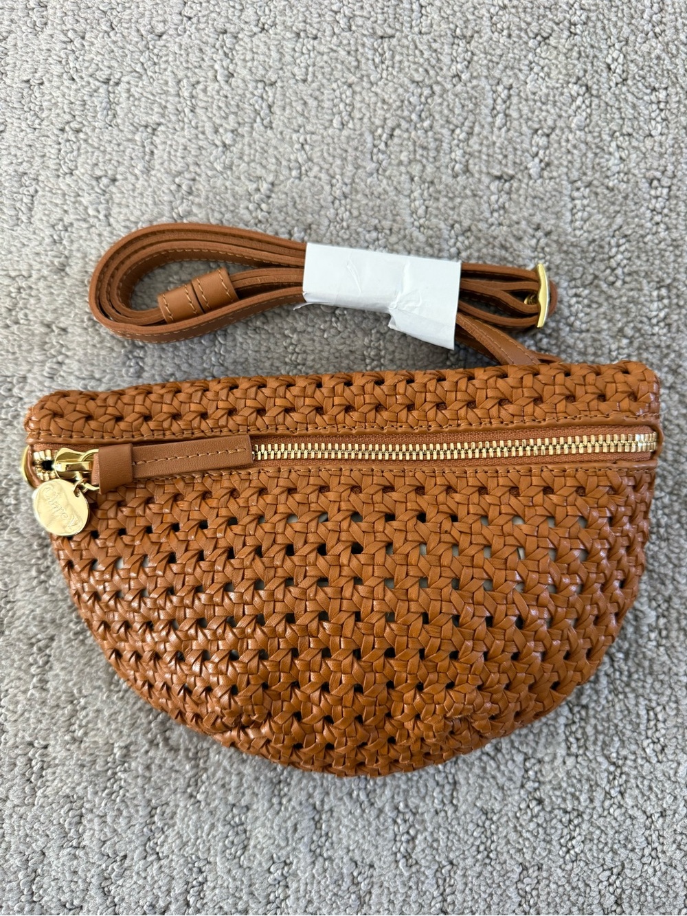 Clare V. Petite Fanny Rattan Woven Leather Belt Bag - Picture 6 of 14